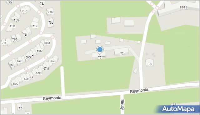 Otwock, Reymonta Władysława, 75, mapa Otwock