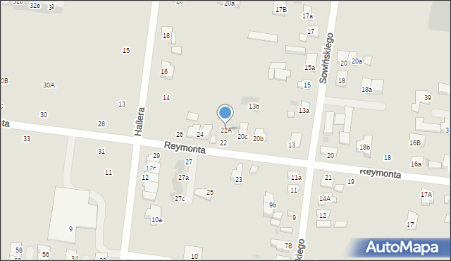 Ożarów Mazowiecki, Reymonta Władysława, 22A, mapa Ożarów Mazowiecki