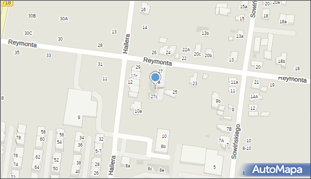 Ożarów Mazowiecki, Reymonta Władysława, 27b, mapa Ożarów Mazowiecki