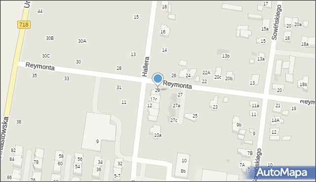 Ożarów Mazowiecki, Reymonta Władysława, 29, mapa Ożarów Mazowiecki