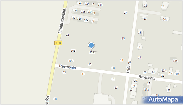 Ożarów Mazowiecki, Reymonta Władysława, 30A, mapa Ożarów Mazowiecki