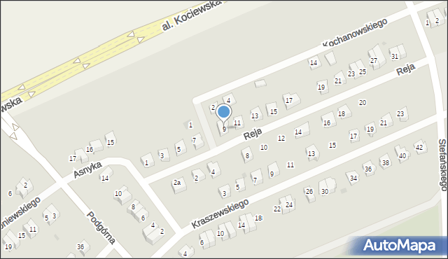 Pelplin, Reja Mikołaja, 9, mapa Pelplin