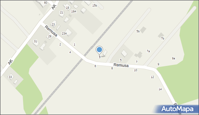 Pępowo, Remusa, 3, mapa Pępowo