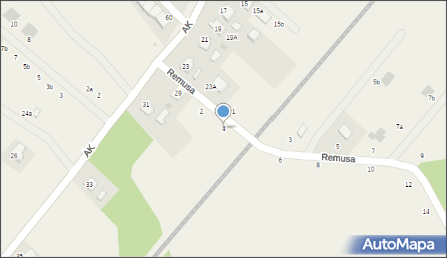 Pępowo, Remusa, 4, mapa Pępowo