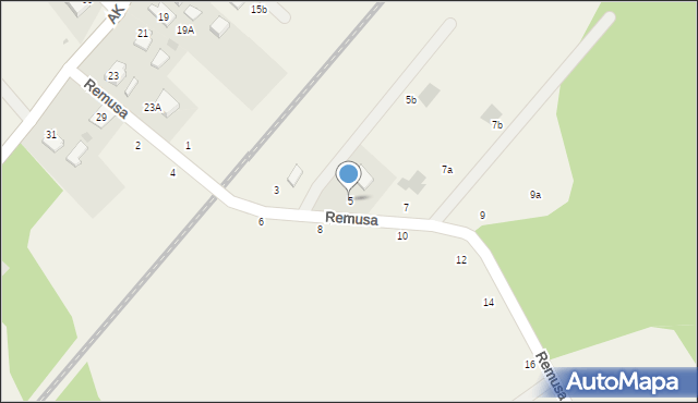 Pępowo, Remusa, 5, mapa Pępowo