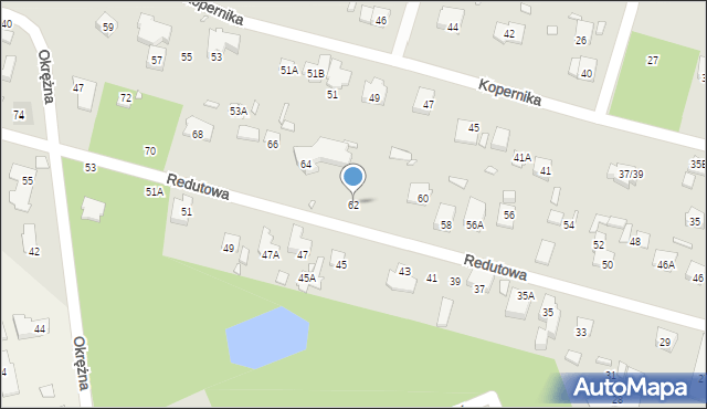 Piaseczno, Redutowa, 62, mapa Piaseczno