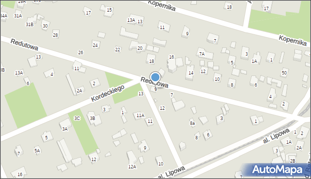 Piaseczno, Redutowa, 9, mapa Piaseczno