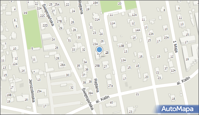 Piaseczno, Rejtana Tadeusza, 25A, mapa Piaseczno
