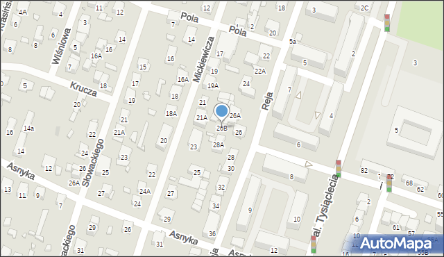 Piastów, Reja Mikołaja, 26B, mapa Piastów