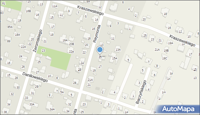 Piastów, Reymonta Władysława, 15, mapa Piastów