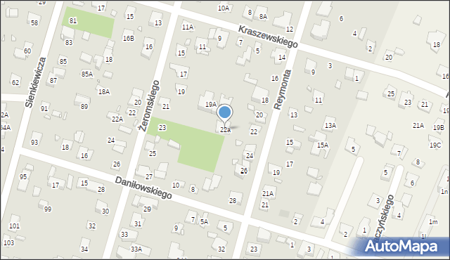Piastów, Reymonta Władysława, 22a, mapa Piastów