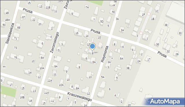 Piastów, Reymonta Władysława, 4, mapa Piastów