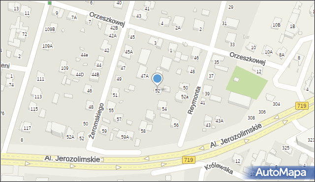 Piastów, Reymonta Władysława, 52, mapa Piastów