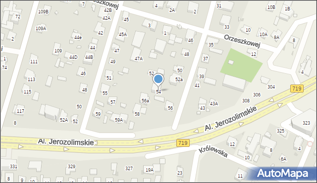 Piastów, Reymonta Władysława, 54, mapa Piastów