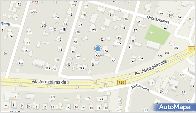 Piastów, Reymonta Władysława, 56a, mapa Piastów