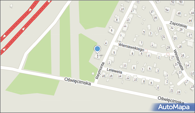 Piekary Śląskie, Reymonta Władysława, 2, mapa Piekary Śląskie