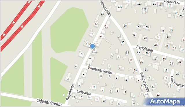 Piekary Śląskie, Reymonta Władysława, 9, mapa Piekary Śląskie