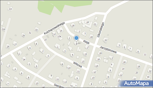 Piekoszów, Reja Mikołaja, 4, mapa Piekoszów