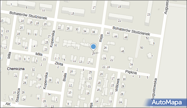 Pionki, Reja Mikołaja, 27, mapa Pionki