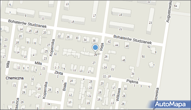 Pionki, Reja Mikołaja, 29, mapa Pionki