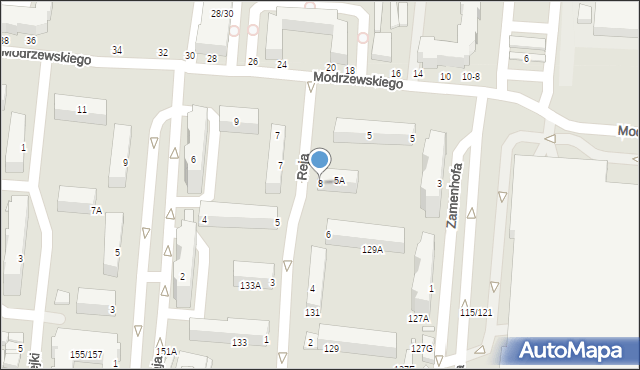 Piotrków Trybunalski, Reja Mikołaja, 8, mapa Piotrków Trybunalski