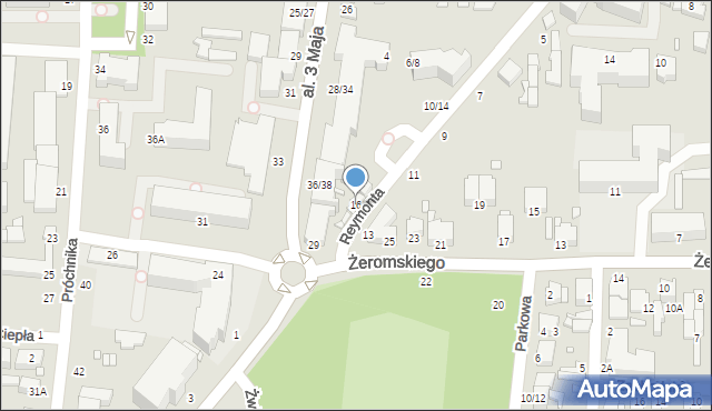 Piotrków Trybunalski, Reymonta Władysława, 16, mapa Piotrków Trybunalski