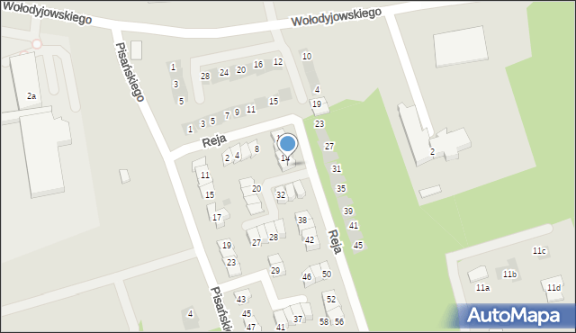 Pisz, Reja Mikołaja, 16, mapa Pisz