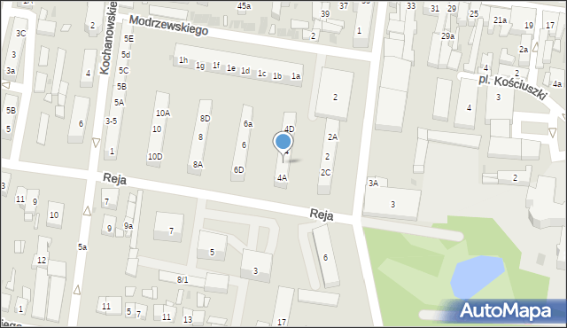 Pleszew, Reja Mikołaja, 4B, mapa Pleszew