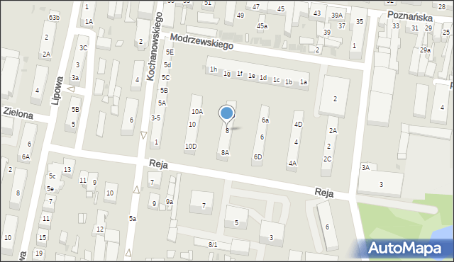 Pleszew, Reja Mikołaja, 8, mapa Pleszew