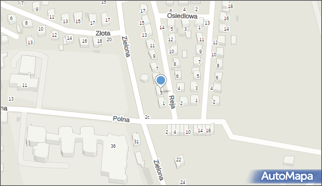 Poddębice, Reja Mikołaja, 3, mapa Poddębice