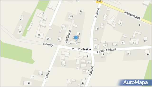 Podlesice, Remby, 4, mapa Podlesice