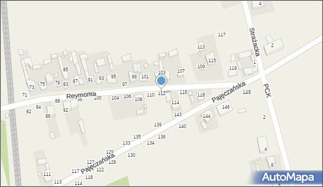 Popów, Reymonta Władysława, 112, mapa Popów