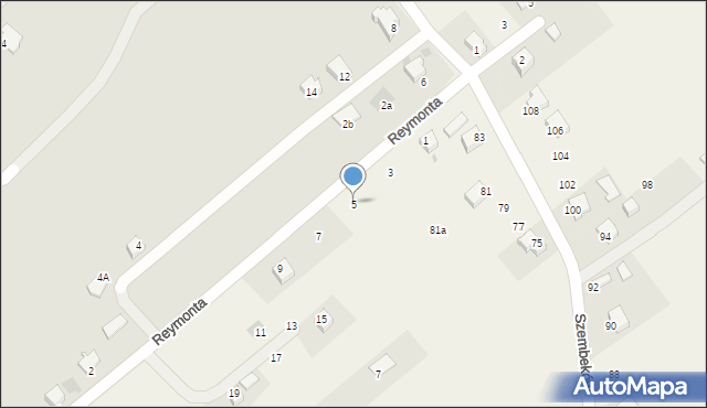 Poręba Żegoty, Reymonta Władysława, 5, mapa Poręba Żegoty