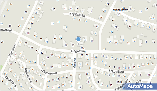 Poznań, Regatowa, 25, mapa Poznania