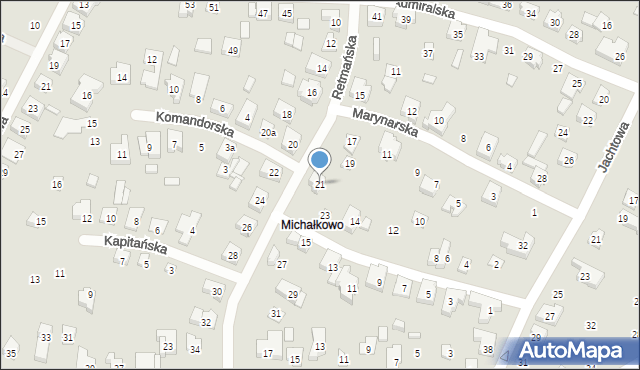 Poznań, Retmańska, 21, mapa Poznania