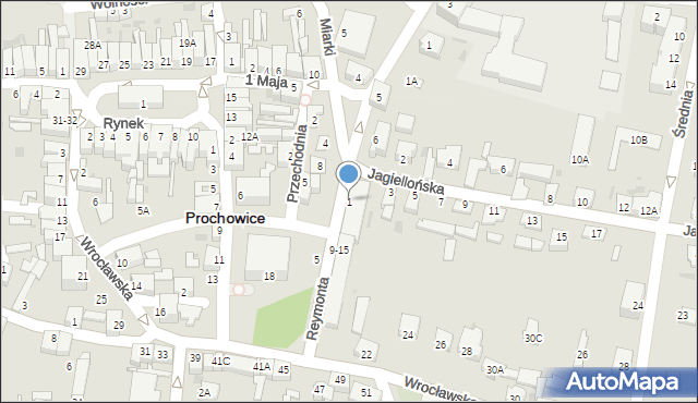 Prochowice, Reymonta Władysława, 1, mapa Prochowice