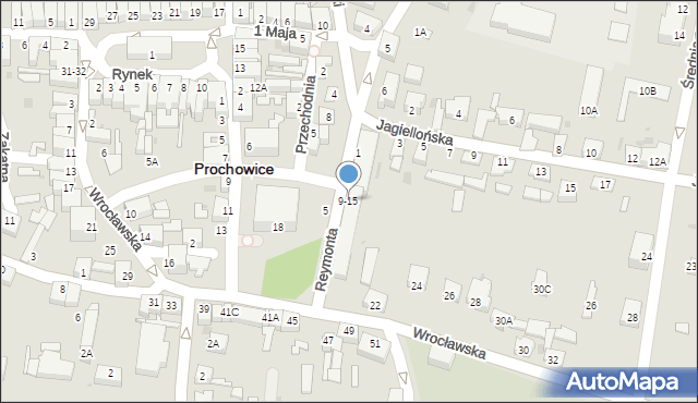 Prochowice, Reymonta Władysława, 9-15, mapa Prochowice