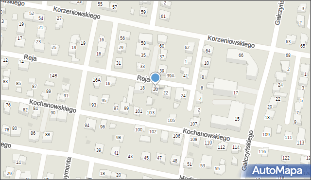 Pruszcz Gdański, Reja Mikołaja, 20, mapa Pruszcz Gdański