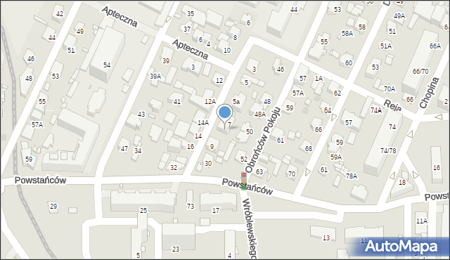 Pruszków, Reja Mikołaja, 7A, mapa Pruszków
