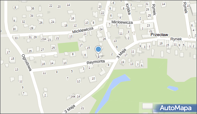 Przecław, Reymonta Władysława, 4, mapa Przecław