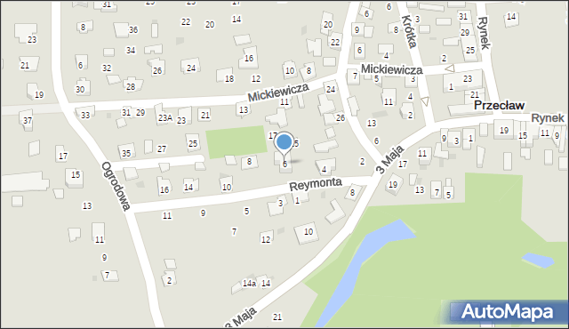 Przecław, Reymonta Władysława, 6, mapa Przecław