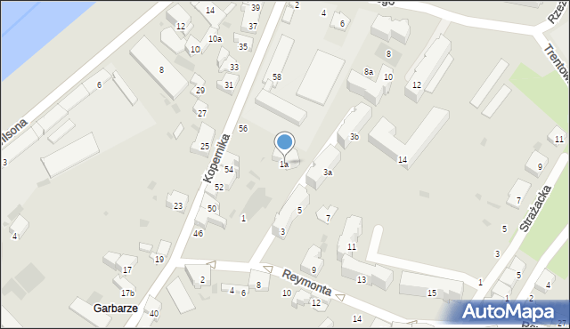 Przemyśl, Reymonta Władysława, 1a, mapa Przemyśla