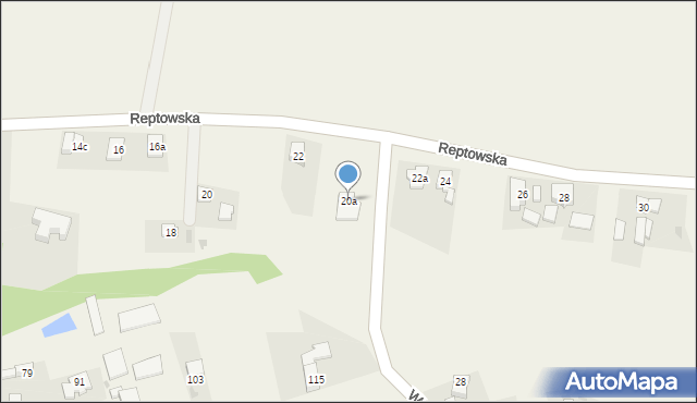 Ptakowice, Reptowska, 20a, mapa Ptakowice