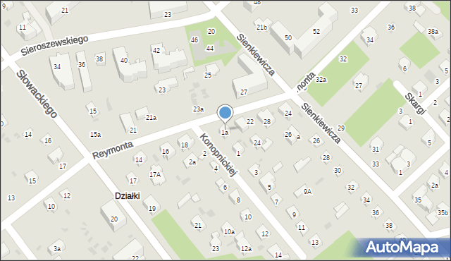 Puławy, Reymonta Władysława, 20, mapa Puław