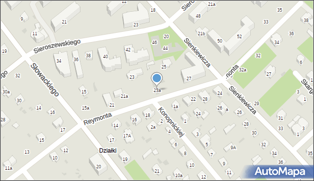 Puławy, Reymonta Władysława, 23a, mapa Puław