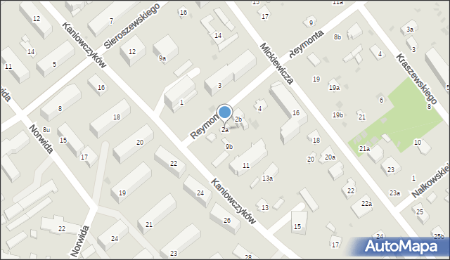 Puławy, Reymonta Władysława, 2a, mapa Puław