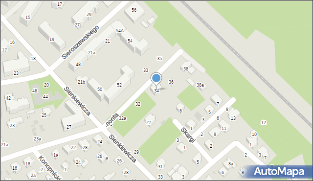 Puławy, Reymonta Władysława, 34, mapa Puław