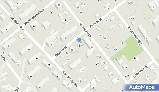 Puławy, Reymonta Władysława, 4, mapa Puław