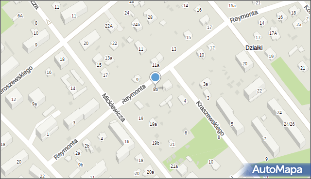 Puławy, Reymonta Władysława, 8b, mapa Puław