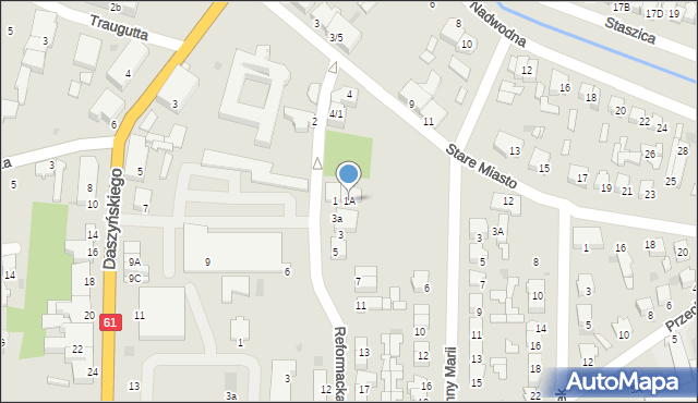 Pułtusk, Reformacka, 1A, mapa Pułtusk